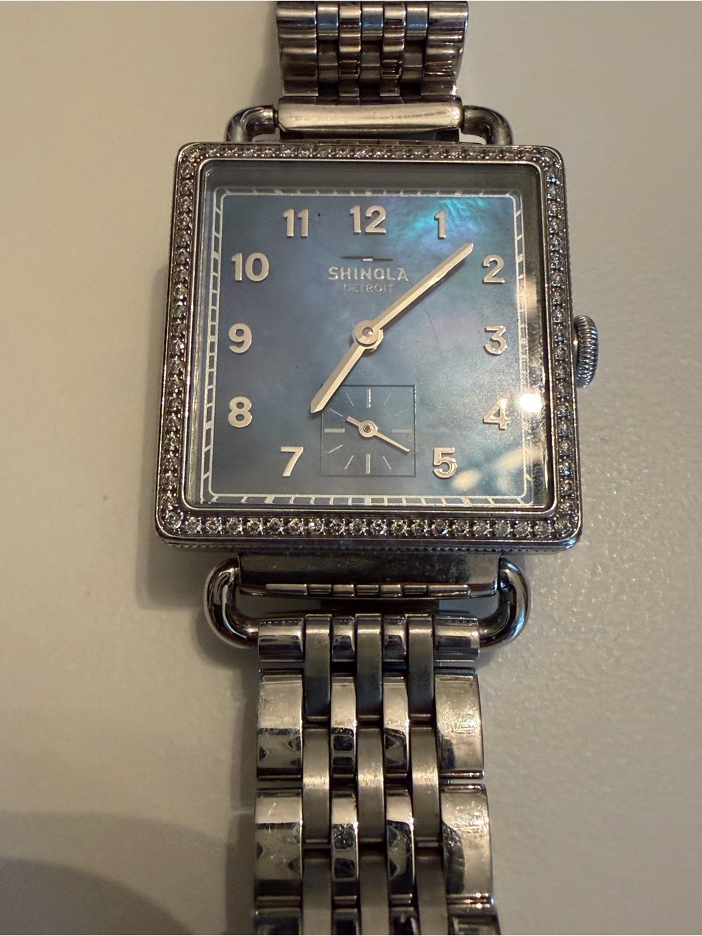 Shinola Silver Watch with Blue Mother-of-Pearl Dial - Picture 3 of 7
